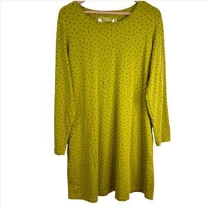 Gudrun Sjoden Dress L Long Sleeve Polka Dot Pockets Tunic Organic Lagenlook Boho